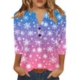thumbnail image 4 of larppty 3/4 Length Sleeve Womens Christmas Tops Casual Loose Comfort Festival Holiday Party Shirts 2025 (Purple, XL), 4 of 6