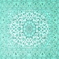 thumbnail image 1 of Ahgly Company Indoor Square Medallion Turquoise Blue Traditional Area Rugs, 4' Square, 1 of 4