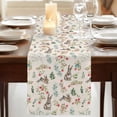 thumbnail image 3 of Table Runners 70 Inches Long Dress Scarves, Brown Bunny Floral Easter Farmhouse Coffee/Dining/Kitchen Table Decor, Holiday Table Runner, Elegant Pastoral Spring Floral 13x70 Inch, 3 of 9