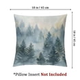 thumbnail image 4 of Acheng  Throw Pillow Cover Watercolor Foggy Tree Misty Mountain Wild Outdoor Landscape Nature Decor Lumbar Pillow Case Cushion for Sofa Couch Bed,Set of 2 White (Two Sides Print) 12x12in, 4 of 7