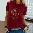 thumbnail image 2 of Gibobby Playera de Manga Corta Casual Suave Mujeres Blouse LooseTravel(Vino,M), 2 of 5