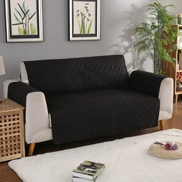 Hot Reversible Quilted Diamond Grid Sofa Mat Waterproof Solid Color Furniture Protective Cover Household Non Slip Couch Cushion