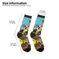 thumbnail image 2 of Kdxio Different Construction Site Vehicles Print Children's Socks for Daily Wear and Sports Use Colorblock Mid-Calf Design Breathable Material, 2 of 5