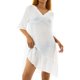 thumbnail image 4 of SAYOO Vestido de Mujer, Cuello en V, Sólido, con Volantes, Suelto, de Verano, Casual, Vestido de Playa SAYOO Sexy, 4 of 9