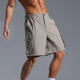 thumbnail image 1 of pstuiky Pantalones cortos para hombre, Pantalones cortos casuales de moda para hombre, de color liso, con bolsillo, cintura elástica y cremallera. Pantalones cortos de golf, 1 of 9