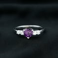 thumbnail image 5 of Rosec Jewels Real Amethyst Heart Engagement Ring for Women - Real Amethyst Ring with Moissanite - with Jewelry Box, 925 Sterling Silver, US 4.00, 5 of 8