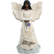 Pavilion Gift Company Bless This Home 6 Inch Ebony Angel Figurine