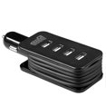 thumbnail image 4 of Car Charger, 4-Port USB Smart Vehicle Phone Charger Power Adapter w/ 3ft Extended Cable for Back/Front Seat Charging for Cell Phone Smart Phone, 4 of 6