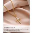 thumbnail image 3 of Sweet Gifts for Her-Gold Cross Necklace with Crown Religious Birthday Christmas Valentines, 3 of 7