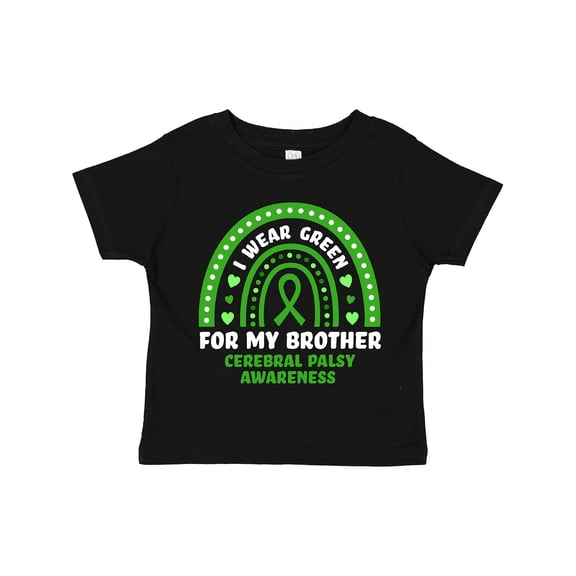 Inktastic I Wear Green for My Brother Cerebral Palsy Awareness Rainbow Boys or Girls Toddler T-Shirt