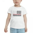 thumbnail image 2 of American Flag Red Line Funny Toddler T-Shirts for Boys Girls (White, Youth M), 2 of 5