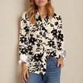 thumbnail image 7 of HAJWOH Womens Button Down Shirts Dressy Long Sleeve Floral Blouse Business Casual Work Office Fall Fashion Shirts, 7 of 7