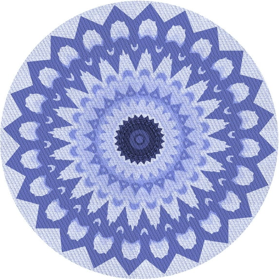 Ahgly Company Indoor Round Patterned Heavenly Blue Area Rugs, 5' Round