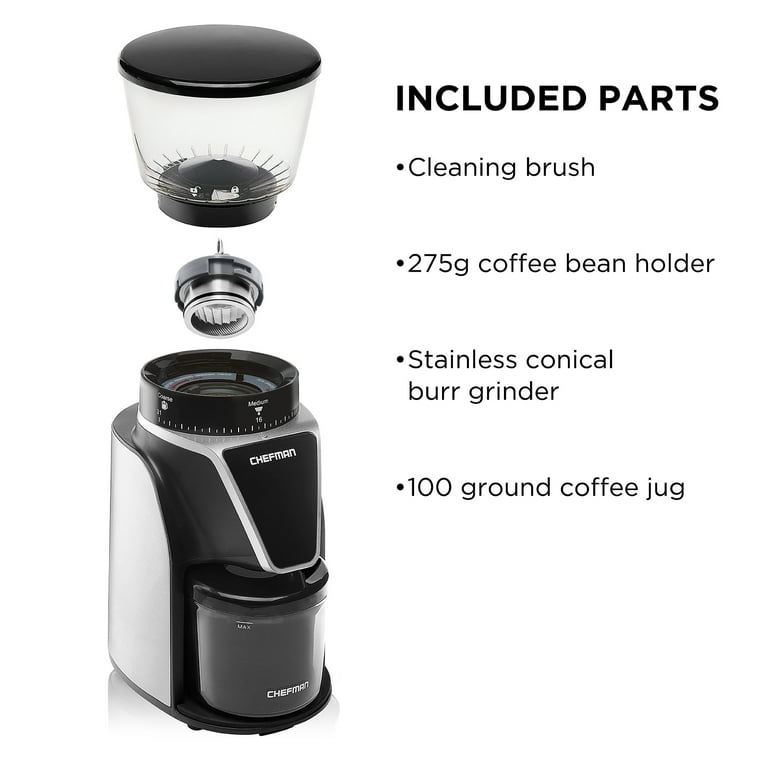 Wirsh Conical Burr Coffee Grinder, Easy to use and clean and