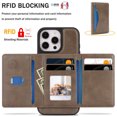 thumbnail image 4 of for iPhone 12 Pro / 12 6.1" Wallet Case, Magnetic Phone Cover with Detachable Card Holder, RFID Blocking 2-in-1 Purse Shockproof PU Leather Case with Flip Kickstand, Coffee, 4 of 11