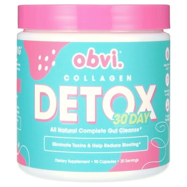 Obvi 30 Day Collagen Detox, All Natural Complete Gut Cleanse, 90 Capsules (30 Servings)
