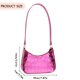 thumbnail image 3 of Bolso de hombro con patrón de piedra para mujer, Bolso de mano cuadrado de PU, Bolso brillante para axilas (rojo rosa), 3 of 7