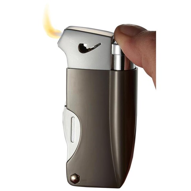 Visol VLR402803 Poseidon Soft Flame Pipe Lighter with Tools - Silver
