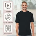 thumbnail image 6 of Men'sPerformance T-Shirt, 100% Polyester Interlock Short Sleeve Crewneck Tee, Assorted T-Shirt (Dark Color 3 Pack, 3XL), 6 of 7