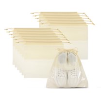 Uxcell Shoe Bags for Travel, Dustproof Drawstring Bags for Shoes and Accessories Beige 14"