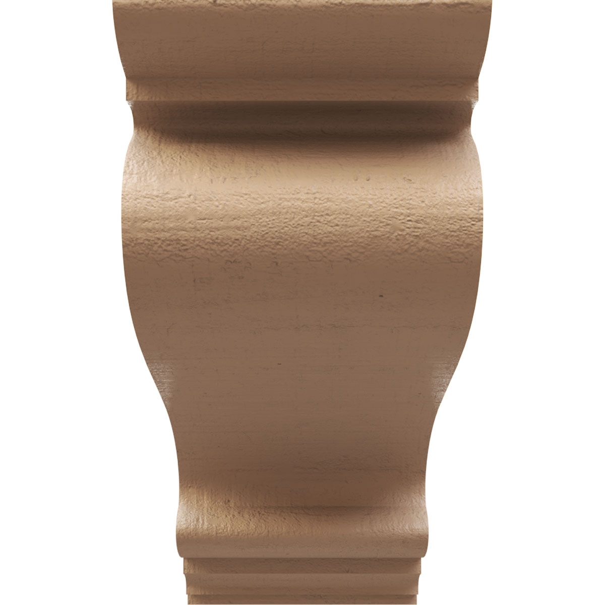 3"W x 9"D x 6"H Classic Scroll Rough Cedar Woodgrain TimberThane Corbel, Primed Tan