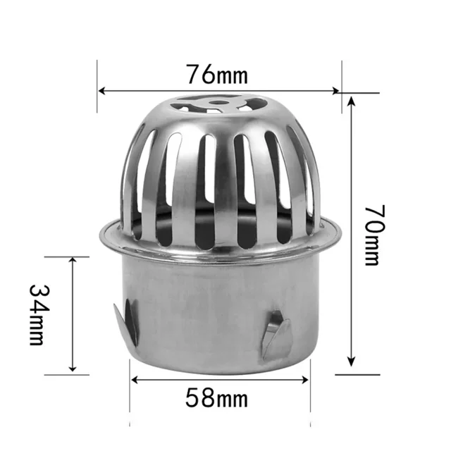 Drain de Sol de Toit de Balcon en Acier Inoxydable Rond Grand Déplacement Anti-Blocage Écran de Filtre Couverture Drain de Sol Extérieur