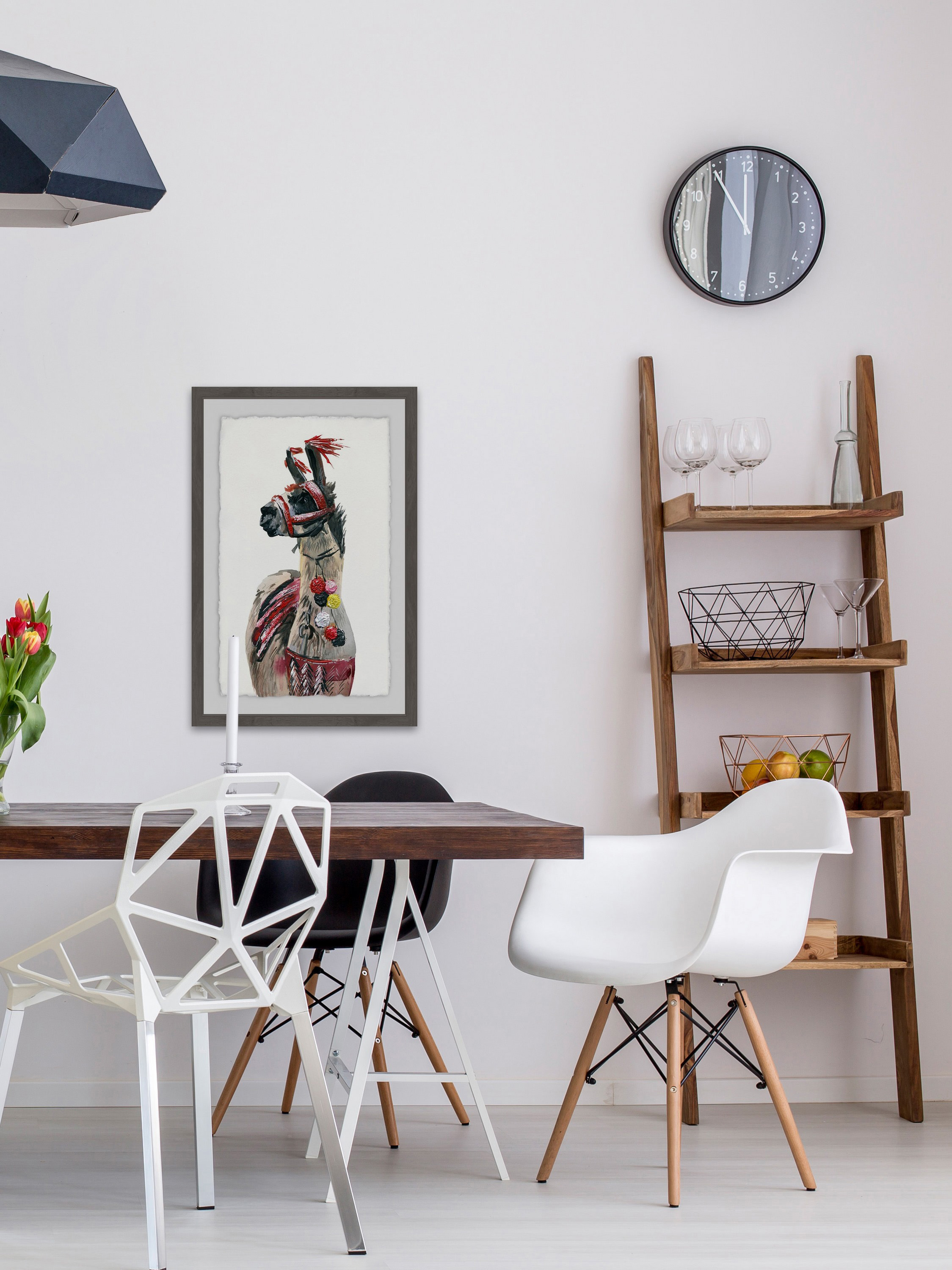 Dark Llama Framed Painting Art Print, 24.00" x 1.50"