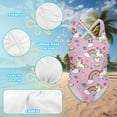 thumbnail image 6 of Uorisanigo Rainbow Dream Horse Girls Bathing Suits Kids Size 7-8 One Piece Swimsuit Polyester and Spandex Fabric Sleeveless Sport Halter Swimwear, 6 of 7