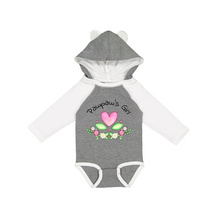 

Inktastic Pawpaw s Girl- Heart Flowers Gift Baby Girl Long Sleeve Bodysuit