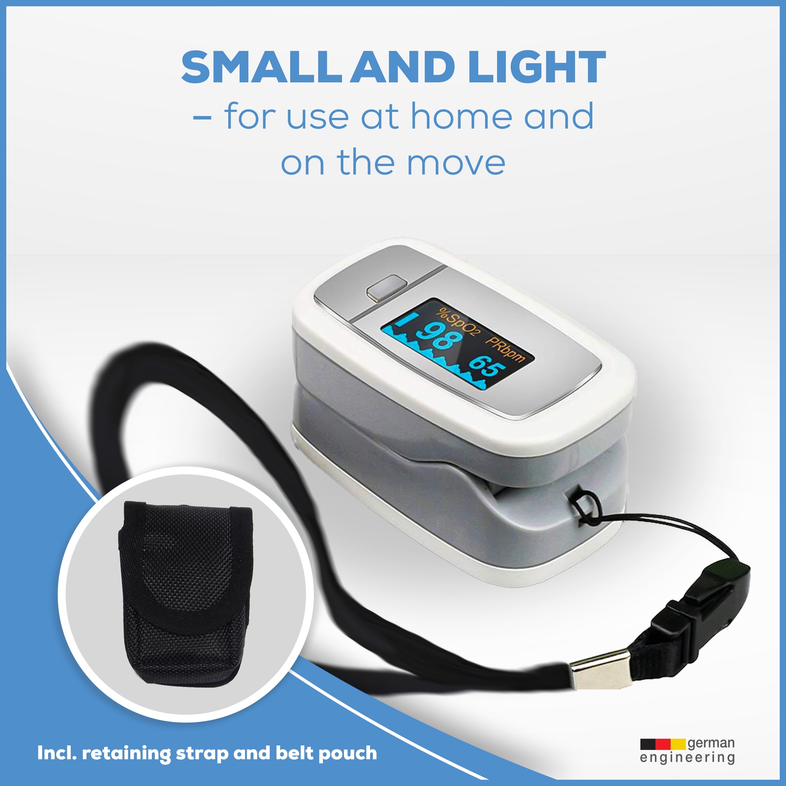 Digital Fingertip Pulse Oximeter, Blood Oxygen Saturation and Pulse Rate Monitor, PO30 - Walmart.com