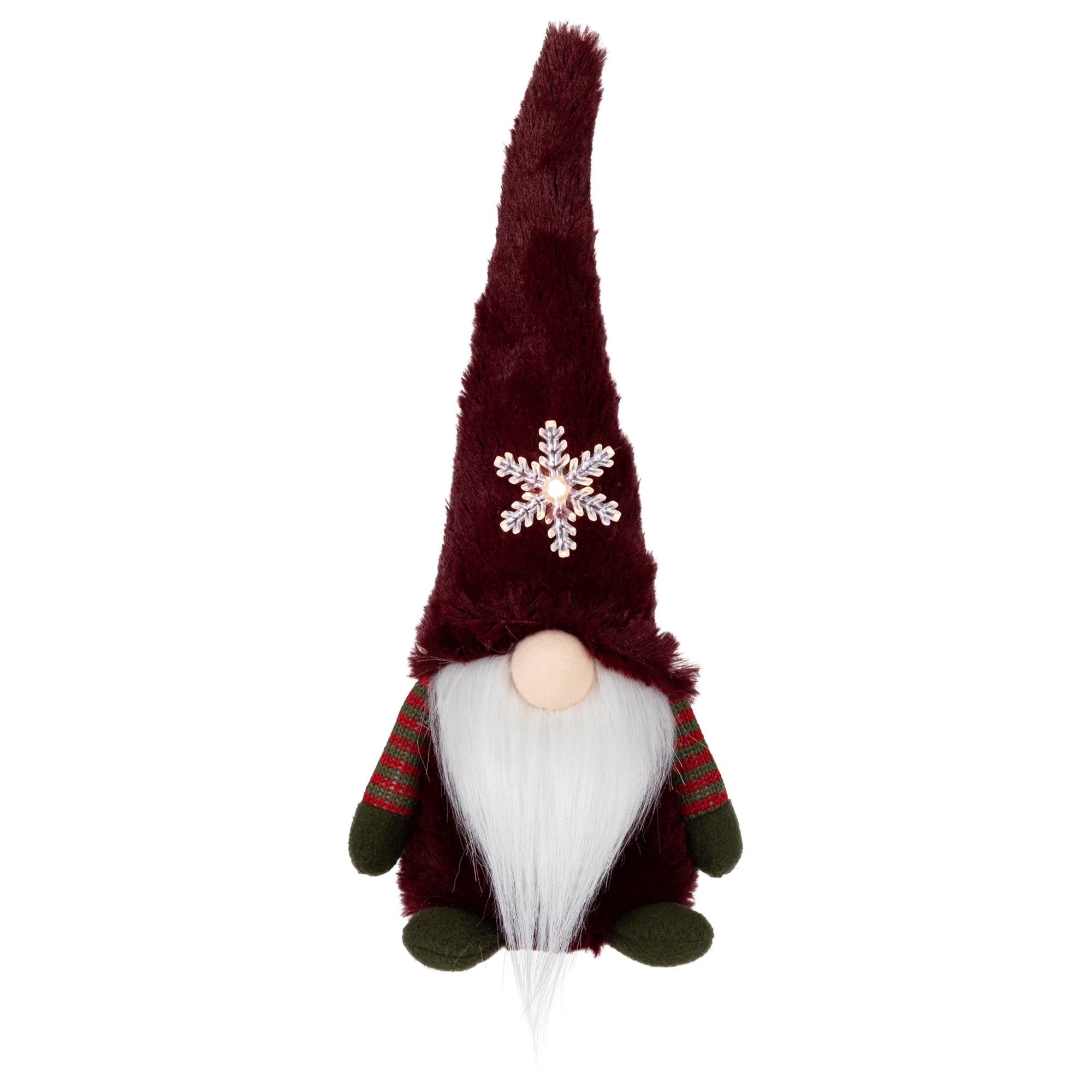 Northlight LED Lighted Gnome with Snowflake Christmas Figure - 13" - Burgundy Red