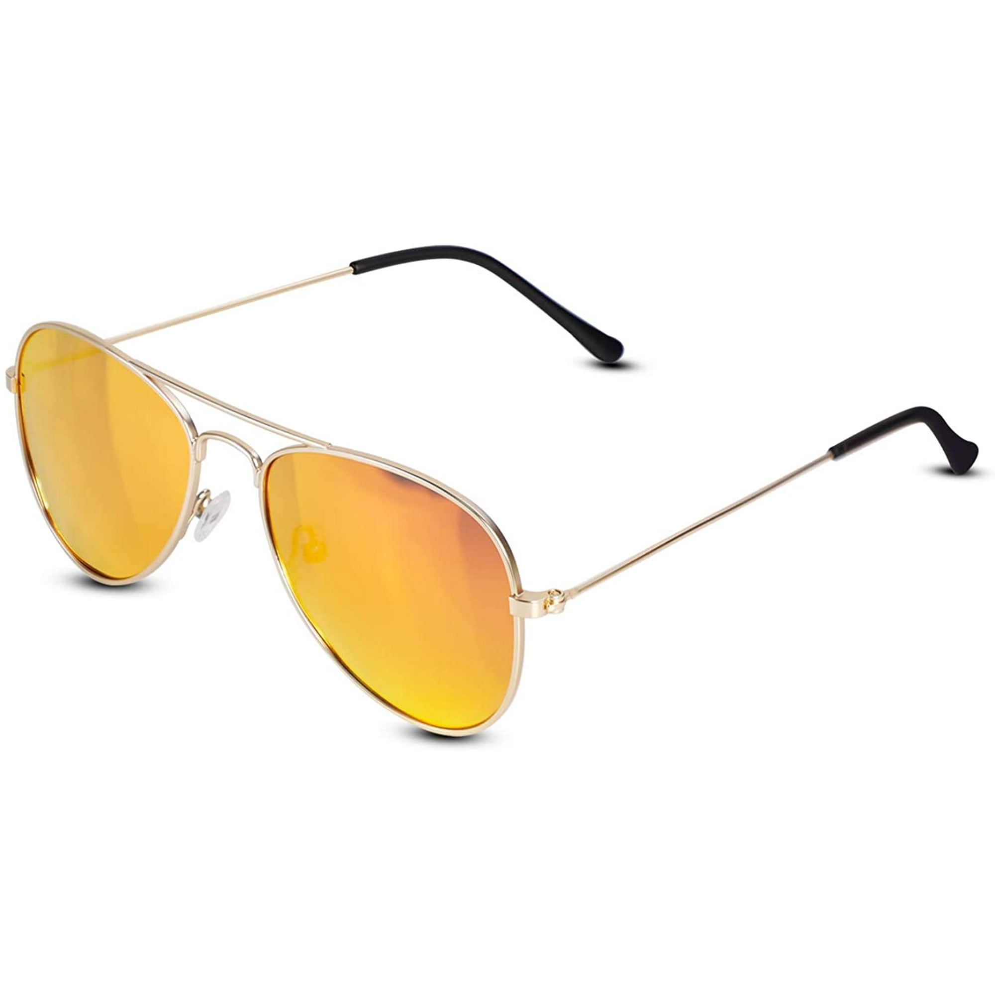 OnlyAmazing Kids Metal Aviator Sunglasses UV Protection Glasses Mirrored Lens Eyewear Age 5 12 Walmart