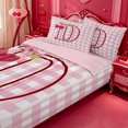 thumbnail image 3 of meiyoeat Girly Bow Personalized Monogram D Zipper Twin Comforter Sets with Fitted Sheet and 2 Pillowcases,Kawaii Cherry Print Zipper Bedding Set For Girl,Pink Reversible,4-Piece, 3 of 7