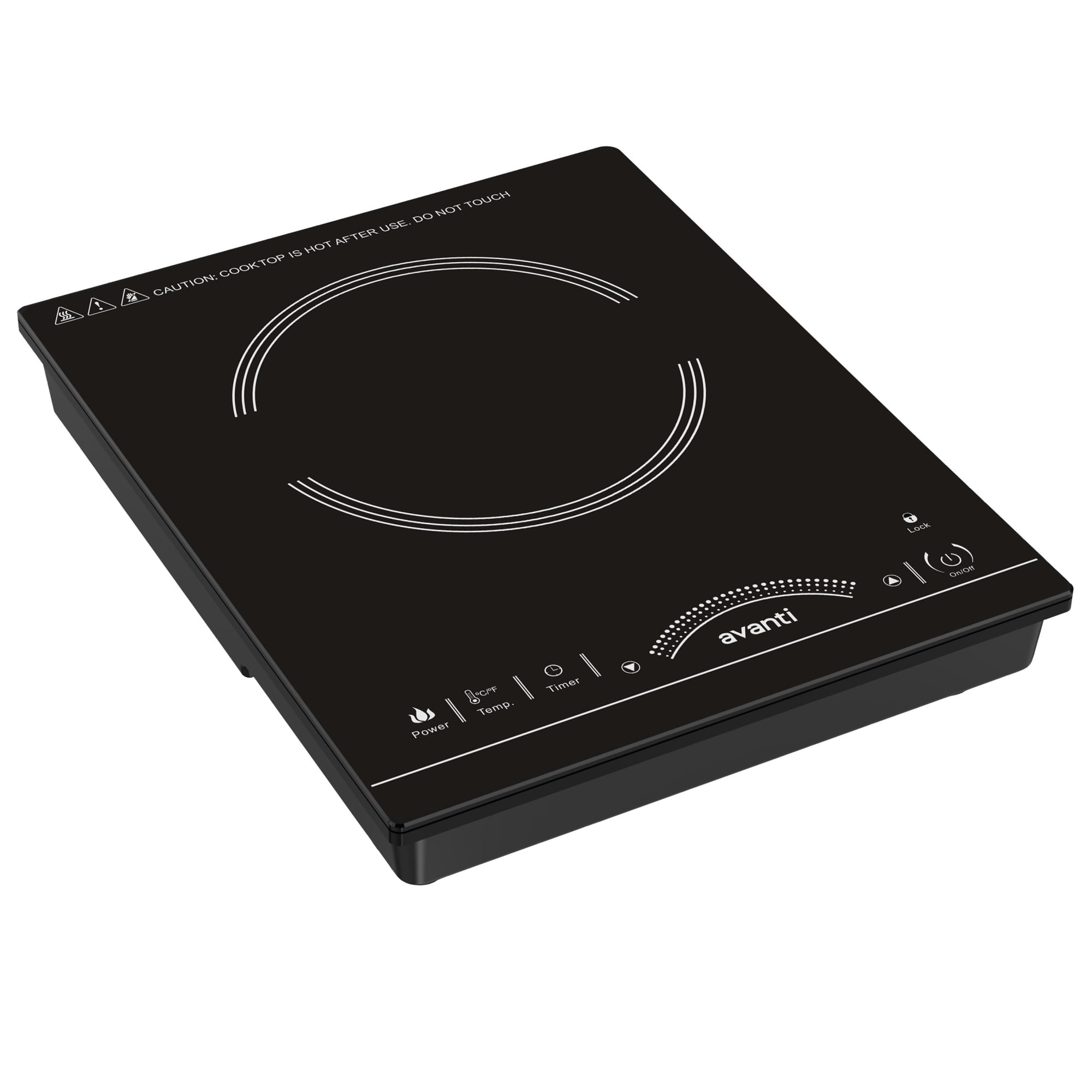 Avanti Portable Induction Cooktop, 1800W, Touch Controls, 6 Preset Temperatures, in Black (IH1800L1B-IS)