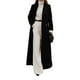 thumbnail image 1 of Abrigo Informal de Lana Abrigado con Cuello en V y Larga para Mujer, de Color Liso Negro XXL, 1 of 7