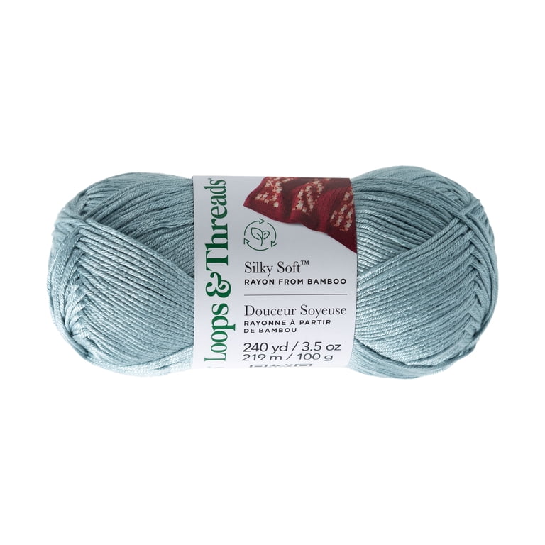 Loops & Threads Silky Soft Bamboo Yarn, Blue, 3-Pack photo 2