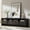 Black Fluted, variant on Papajet 70" Modern TV Stand for TVs Up to 80", Wood TV Console with Curved Profile Design & 2 Storage Cabinets for Living Room, Natural Oak