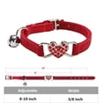 thumbnail image 2 of Collar para gatos WDPAWS Heart Bling con cinturón de seguridad y campana, color rojo, 2 of 6