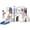 Blue Gray, variant on DKMOCO 9 in 1 Toddler Slide Set, Baby Slide for Kids 1-3 with LED Lights, Drawing Board and Building Blocks Board, Indoor Outdoor Playset Playground, White Gray