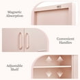 thumbnail image 7 of Locker Cabinet, Metal Storage Cabinet with Doors, Metal TV Stand for Bedroom, 39.4''W Metal Accent Storage Cabinets, Entryway Cabinet with Storage,Metal Storage Cabinet for Bedroom,Living Room,Pink, 7 of 7