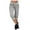 Gray, variant on DeHolifer Women's High Waisted Yoga Capris with Pockets,Tummy Control Camouflage Printed Panel Drawcord Fashion Capris Casual Cropped Leg Pants Black XXL