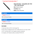 thumbnail image 2 of Shock Absorber - Compatible with 1984 - 2001 Jeep Cherokee 1985 1986 1987 1988 1989 1990 1991 1992 1993 1994 1995 1996 1997 1998 1999 2000, 2 of 2