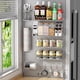 thumbnail image 1 of Estante magnético para especias para refrigerador, paquete de 8 estantes magnéticos para nevera, organizador de especias móvil con gancho, soporte para toallas de papel, soporte para, 1 of 6