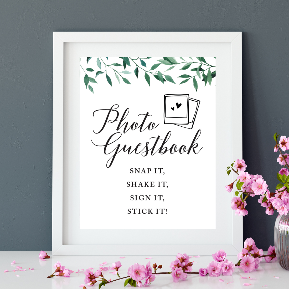 koyal-wholesale-wedding-party-signs-natural-greenery-photo-guestbook-snap-it-shake-it-sign-it-stick-it-1-pack-walmart-com