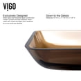 thumbnail image 6 of VIGO Donatello Artistic Rubywood Glass 18 in. L x 13 in. W x 4 in. H Rectangular Vessel Bathroom Sink, 6 of 8
