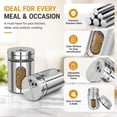 thumbnail image 4 of Adjustable Salt And Pepper Shakers Set, Stainless Steel Glass Spice Dispensers with Pour Holes for Coarse Sugar And Herbs, Home Kitchen Seasoning Storage Containers, 1X Seasoning Jar, 4 of 7
