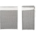 thumbnail image 6 of BIRDROCK HOME Single Laundry Hamper with Lid - Grey - Liner Bag - Hand Woven - Small Collapsible Hampers - Foldable Bin - Synthetic PE Rattan - Hand Woven - Clothes Basket, 6 of 7