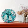 thumbnail image 2 of YAZAOO Decorative Wall Clock Size：25cm Springtime Owls Design Pattern Clock, 2 of 10