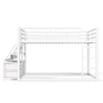 thumbnail image 2 of Bellemave Low Bunk Bed Twin Over Twin with Storage Drawers & Shelves, Metal Twin Loft Bed with LED Lights, Toddler Floor Bunk Beds for Small Space (White), 2 of 8