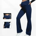 thumbnail image 2 of Maternity Flare Yoga Pants for Women Cross-Waist Over The Belly Workout Yoga Pregnancy Pants Casual Stretchy Leggings for Pilates, Fitness, 2 of 6